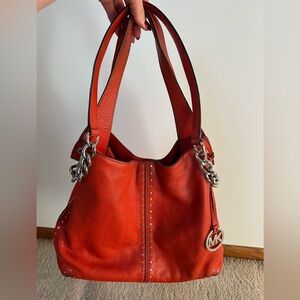 Michael Kors Orange Leather Shoulder Bag